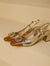 Women's Square Toe Light Luxury Mid Heel Closed Toe Sandals