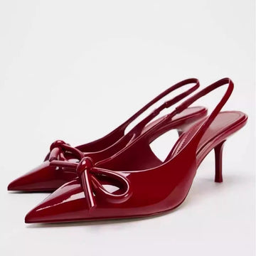 Women's European Style Pointed Toe One-Strap Mid Heel Sandals