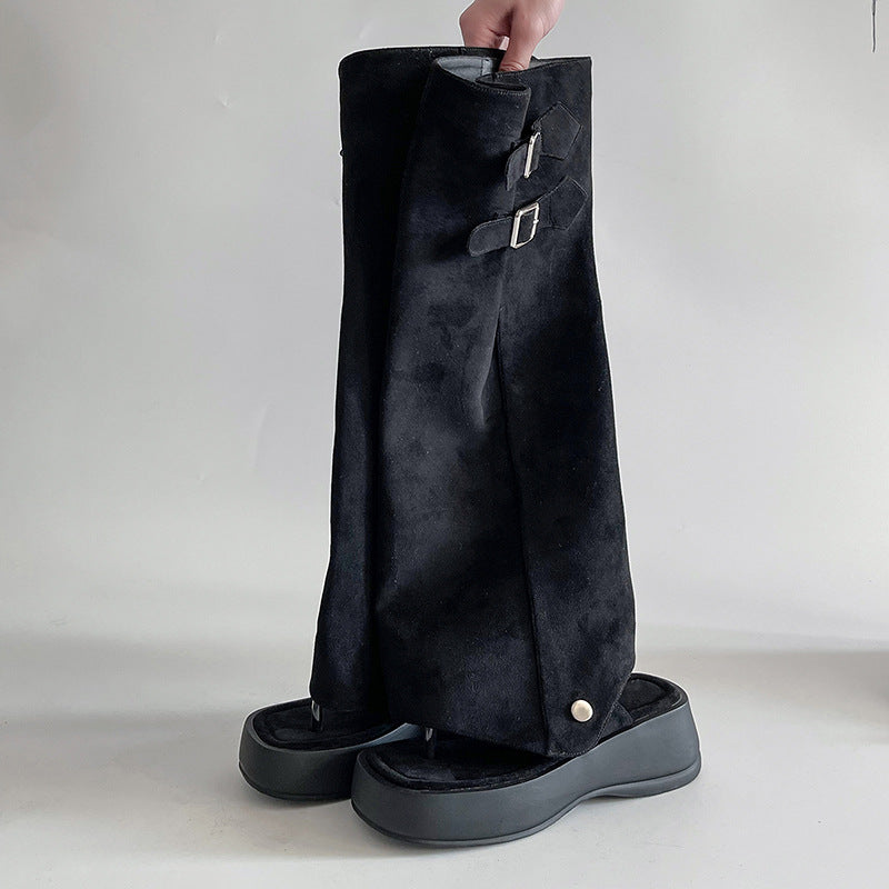 Women's Round Toe Mary Jane Buckle Super High Heels