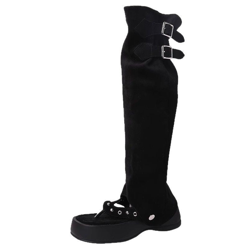 Women's Round Toe Mary Jane Buckle Super High Heels