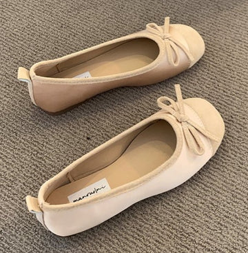 Women's British Style Round Toe Flat Slip-On Shoes with Bow